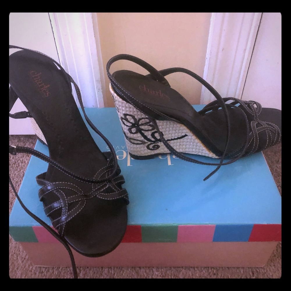 Charles David strappy wedges